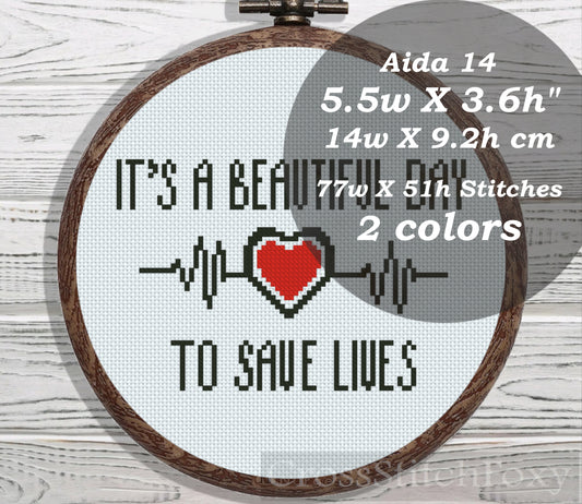 Grey's Anatomy cross stitch pattern