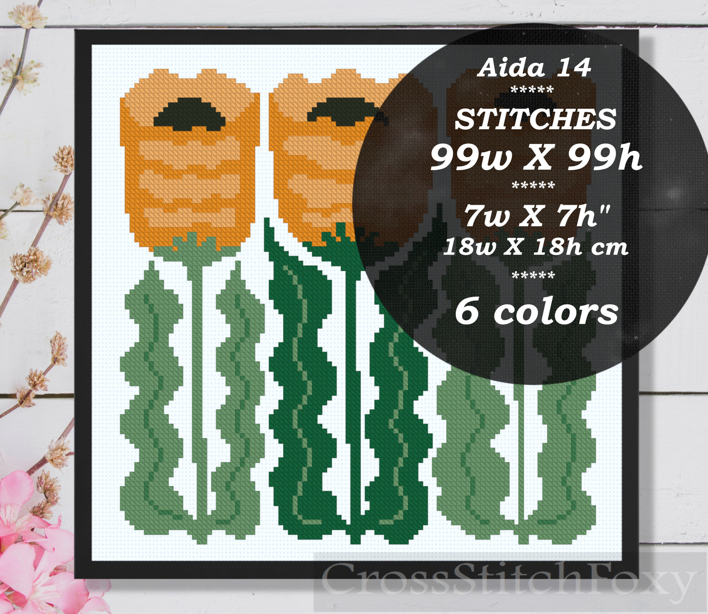Abstract Tulip Cross Stitch Pattern