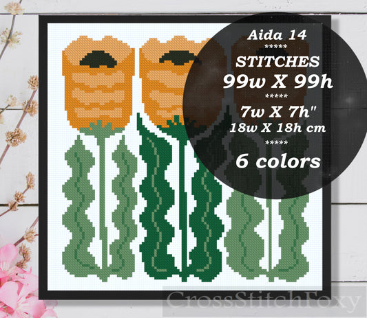 Abstract Tulip Cross Stitch Pattern