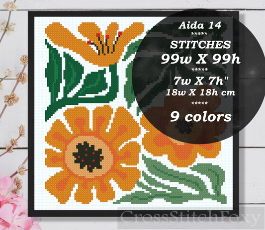 Abstract flower Cross Stitch Pattern