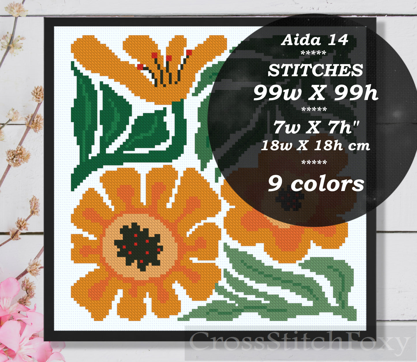 Abstract flower Cross Stitch Pattern