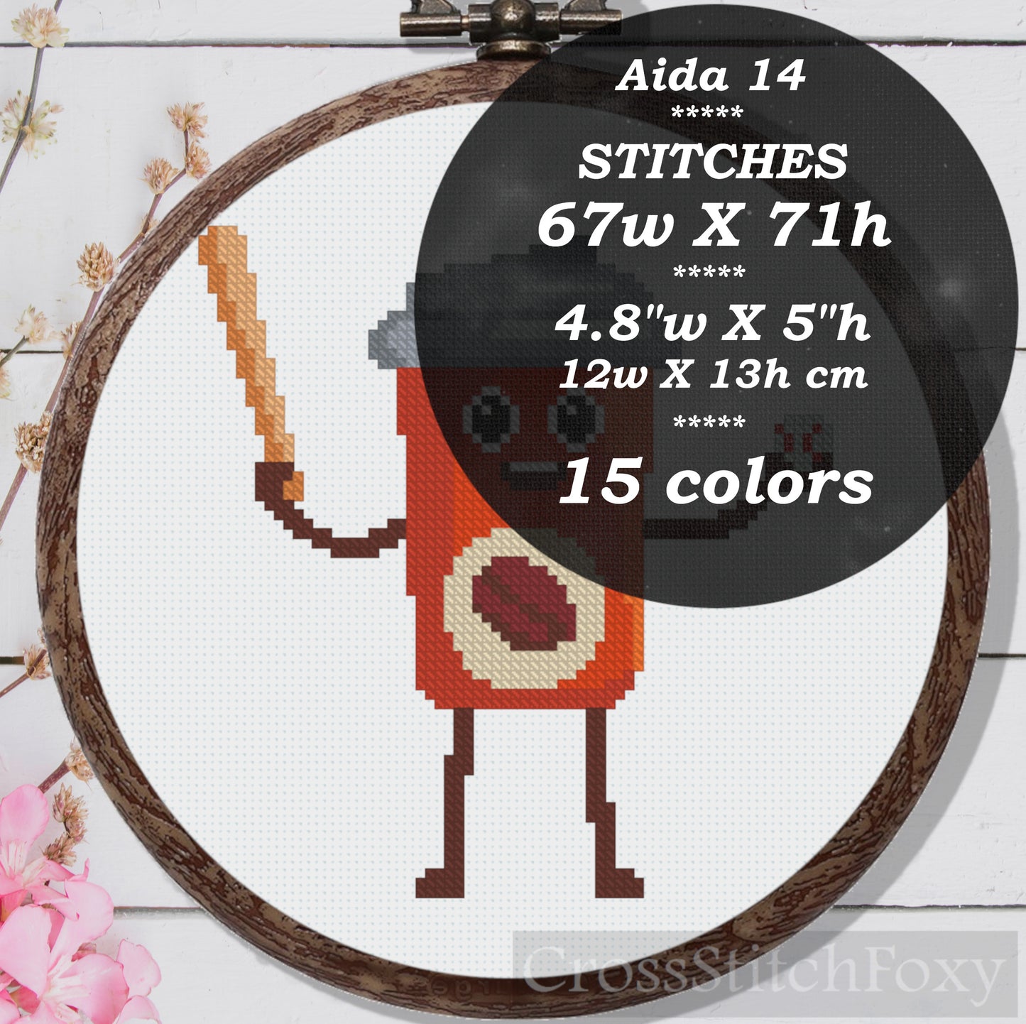 Baseball Coffee Cross Stitch Pattern