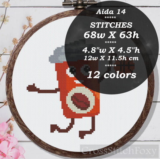 Basketball Coffee Cross Stitch Pattern