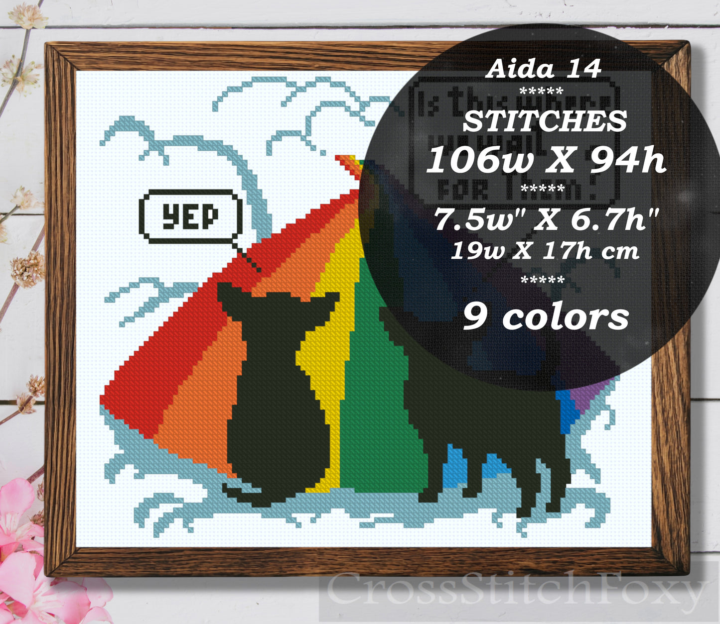 Chihuahua Rainbow bridge cross stitch pattern