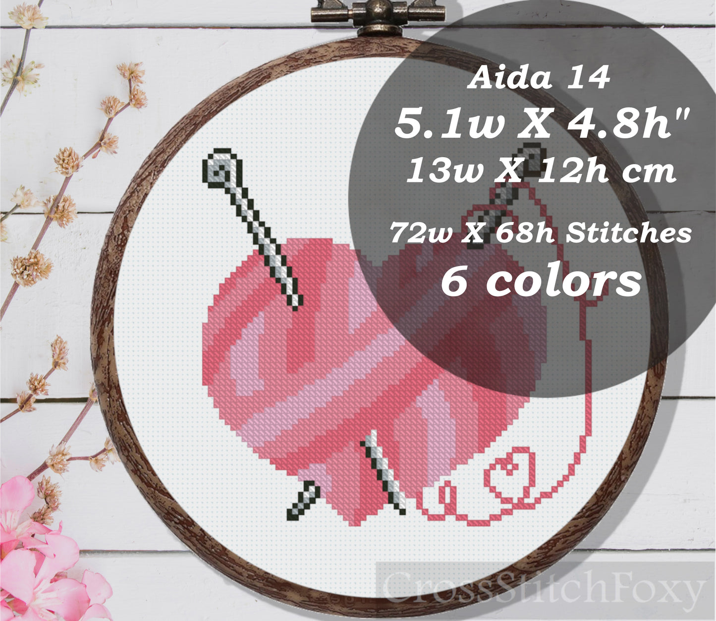 Cross stitch pattern Yarn Heart