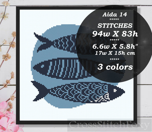 Fish cross stitch pattern