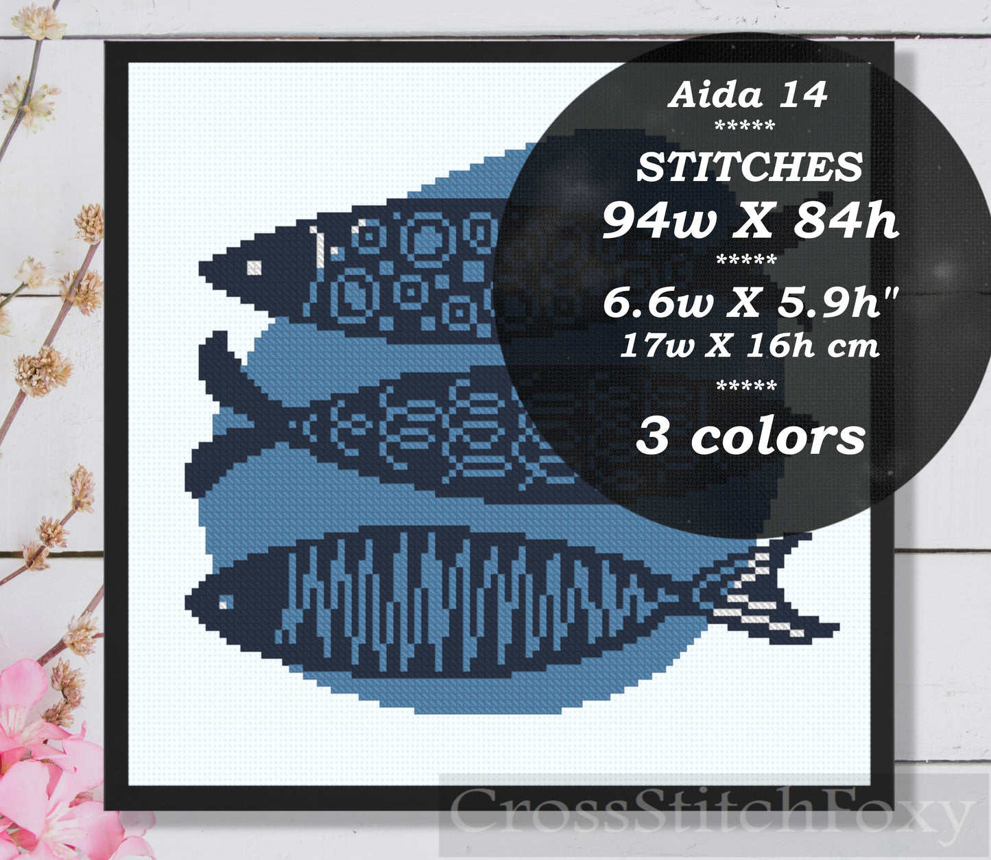 Fish cross stitch pattern