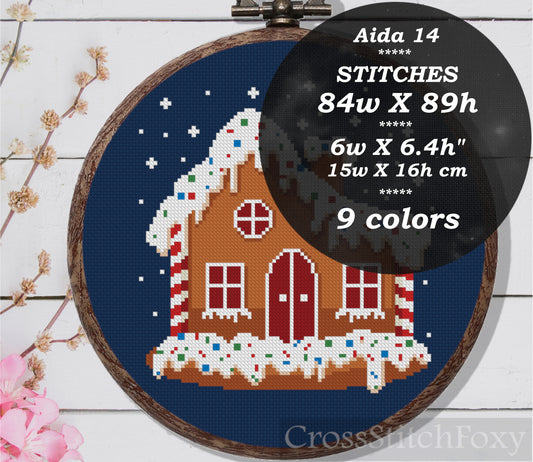 Gingerbread House Cross Stitch Pattern