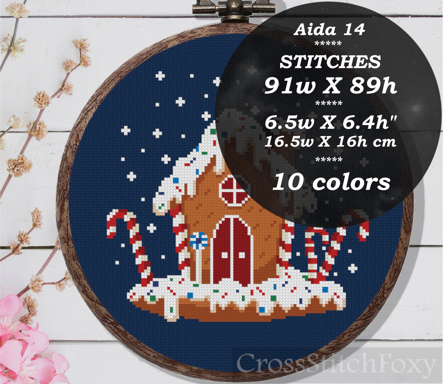 Gingerbread House Cross Stitch Pattern