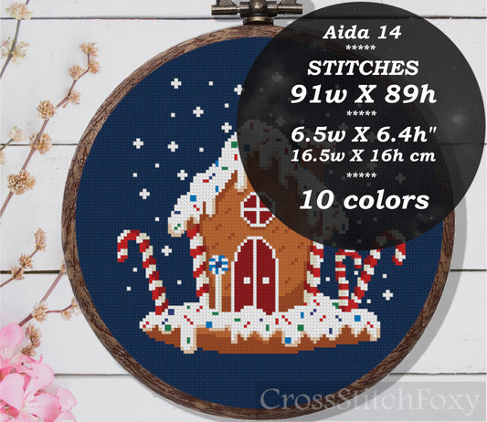 Gingerbread House Cross Stitch Pattern
