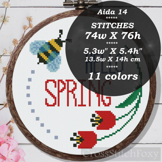 Hello Spring cross stitch patterns