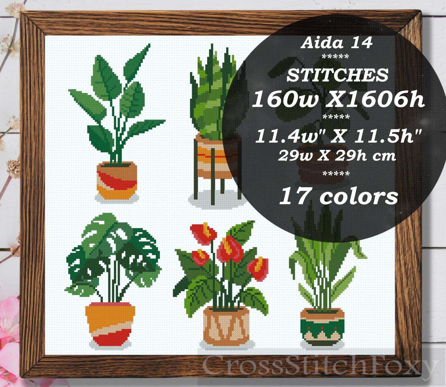 Homeplants Cross Stitch Pattern