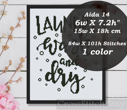 Laundry Room cross stitch pattern