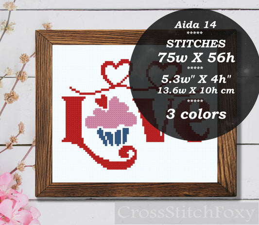 Love Lettering Cross Stitch Pattern