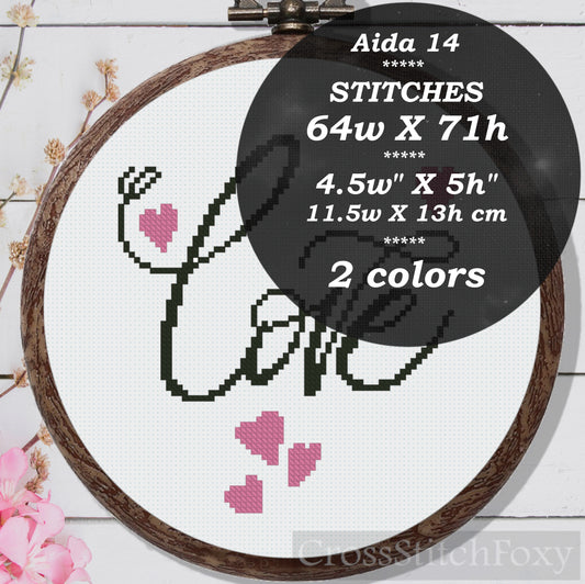Love Lettering Cross Stitch Pattern