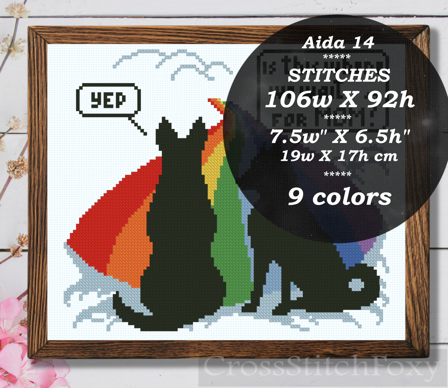 Rainbow bridge German Shepherd and husky dog cross stitch pattern