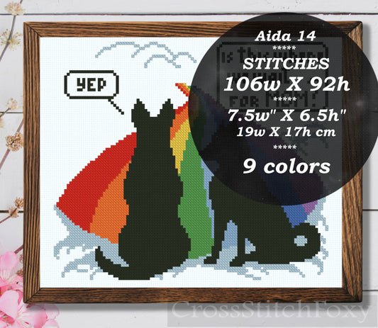 Rainbow bridge German Shepherd and husky dog cross stitch pattern