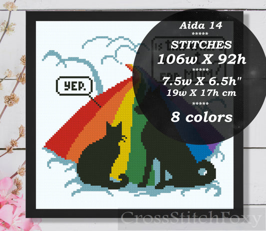 Rainbow bridge husky dog cat cross stitch pattern