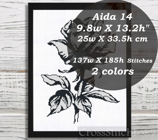 Rose cross stitch pattern