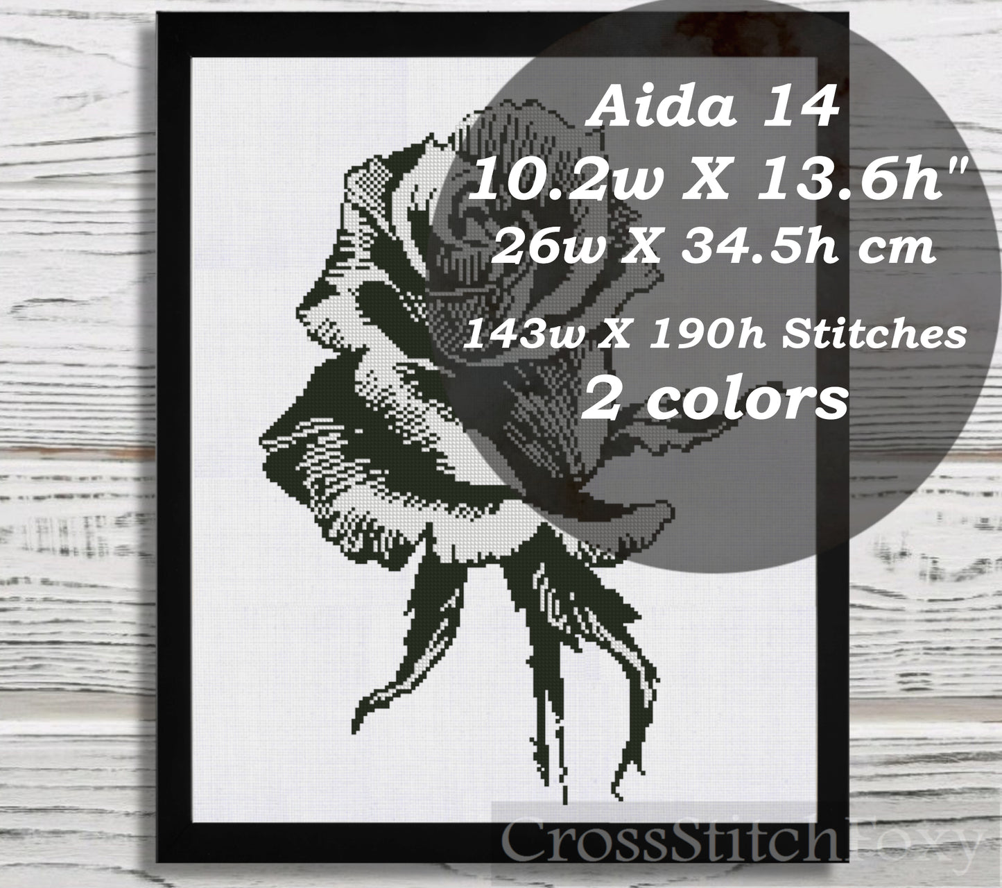 Rose cross stitch pattern