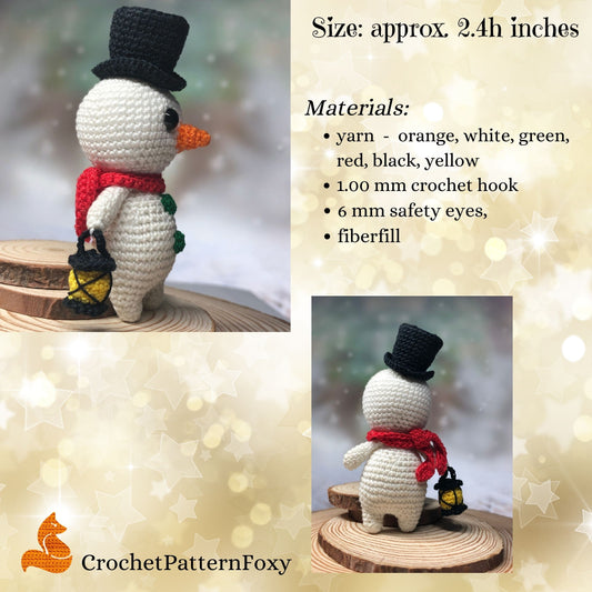 Snowman Crochet Pattern Amigurumi