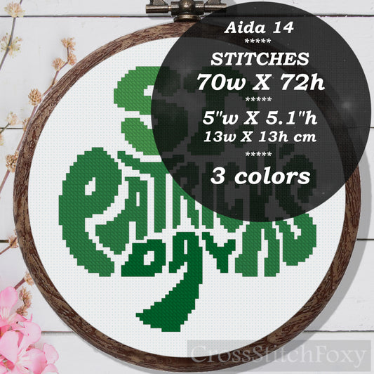 St. Patrick Shamrock cross stitch pattern