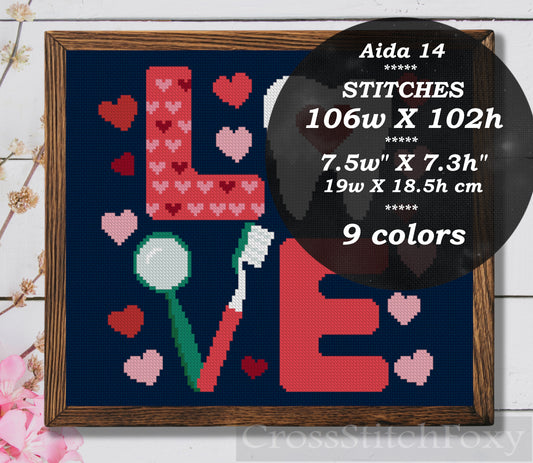 Tooth Love Cross Stitch Pattern