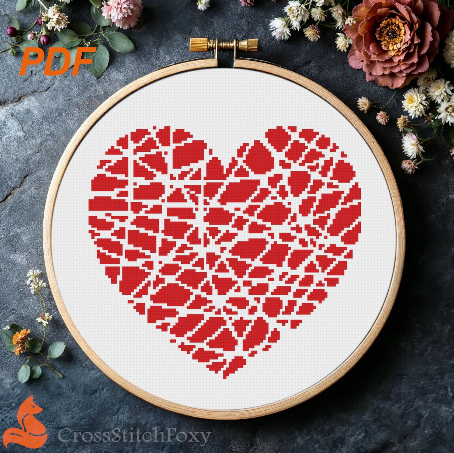 Heart cross stitch patterns