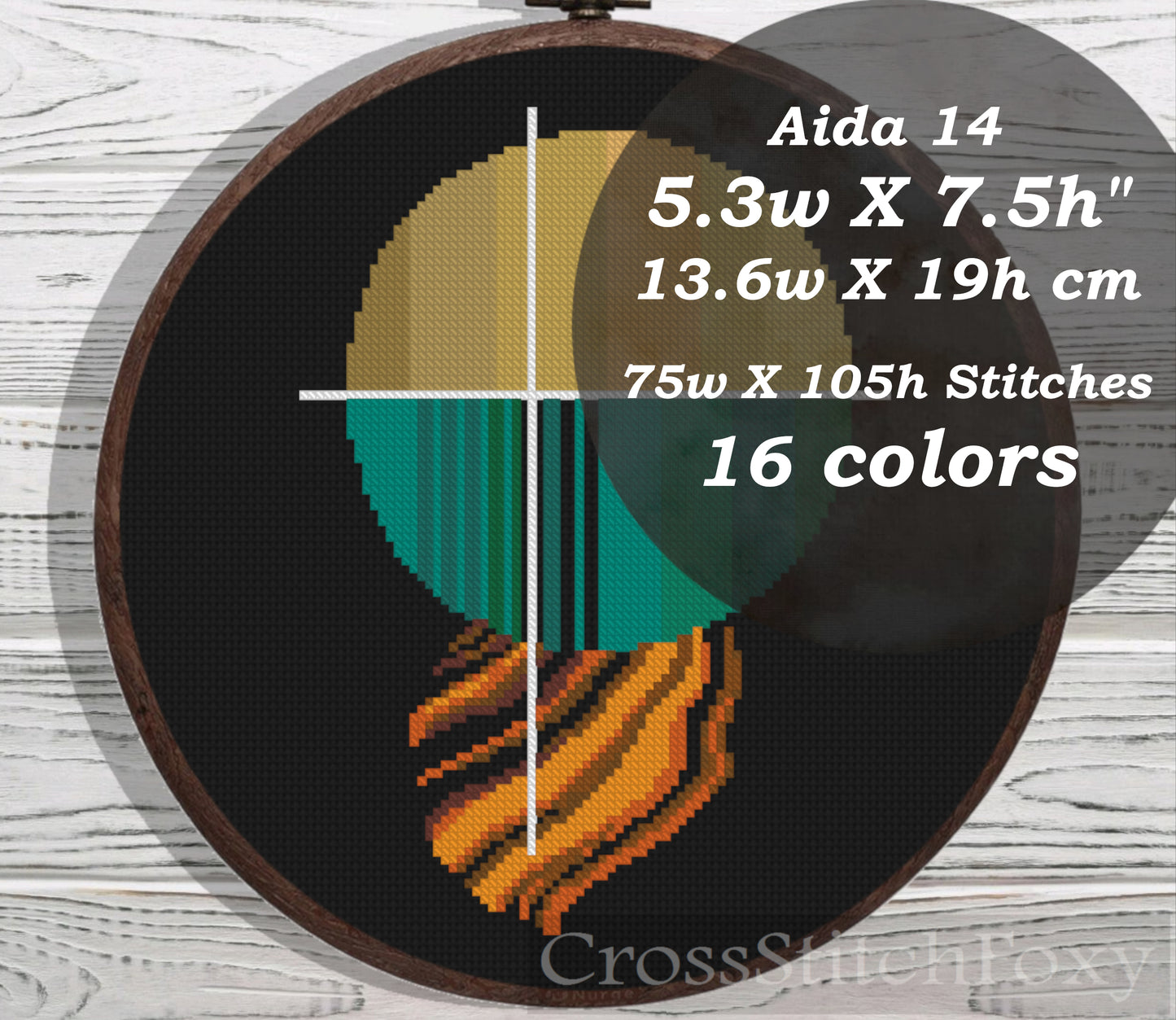 Abstract geometric cross stitch pattern