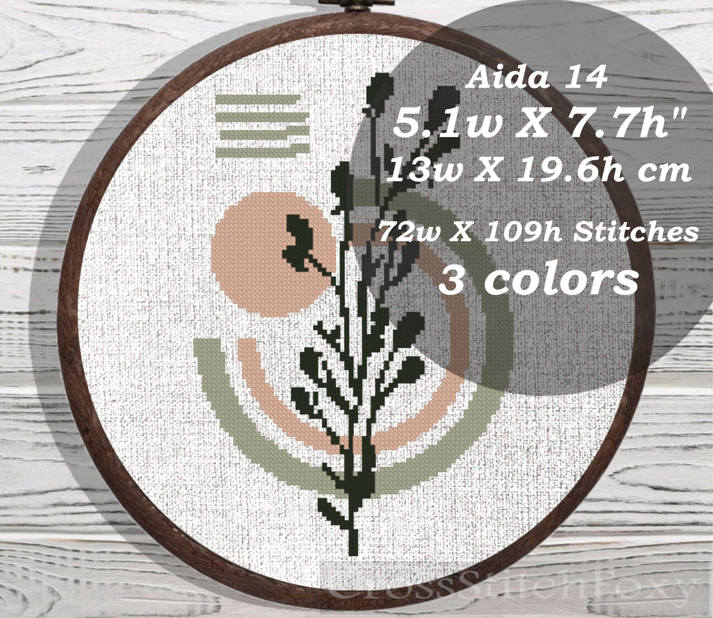 Boho Floral cross stitch pattern
