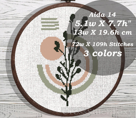Boho Floral cross stitch pattern