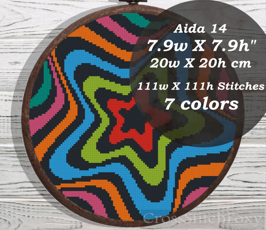 Hypnotic abstract cross stitch pattern