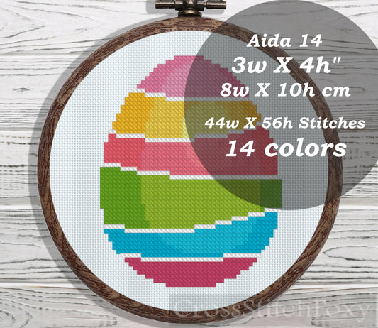 Rainbow Easter Egg cross stitch pattern