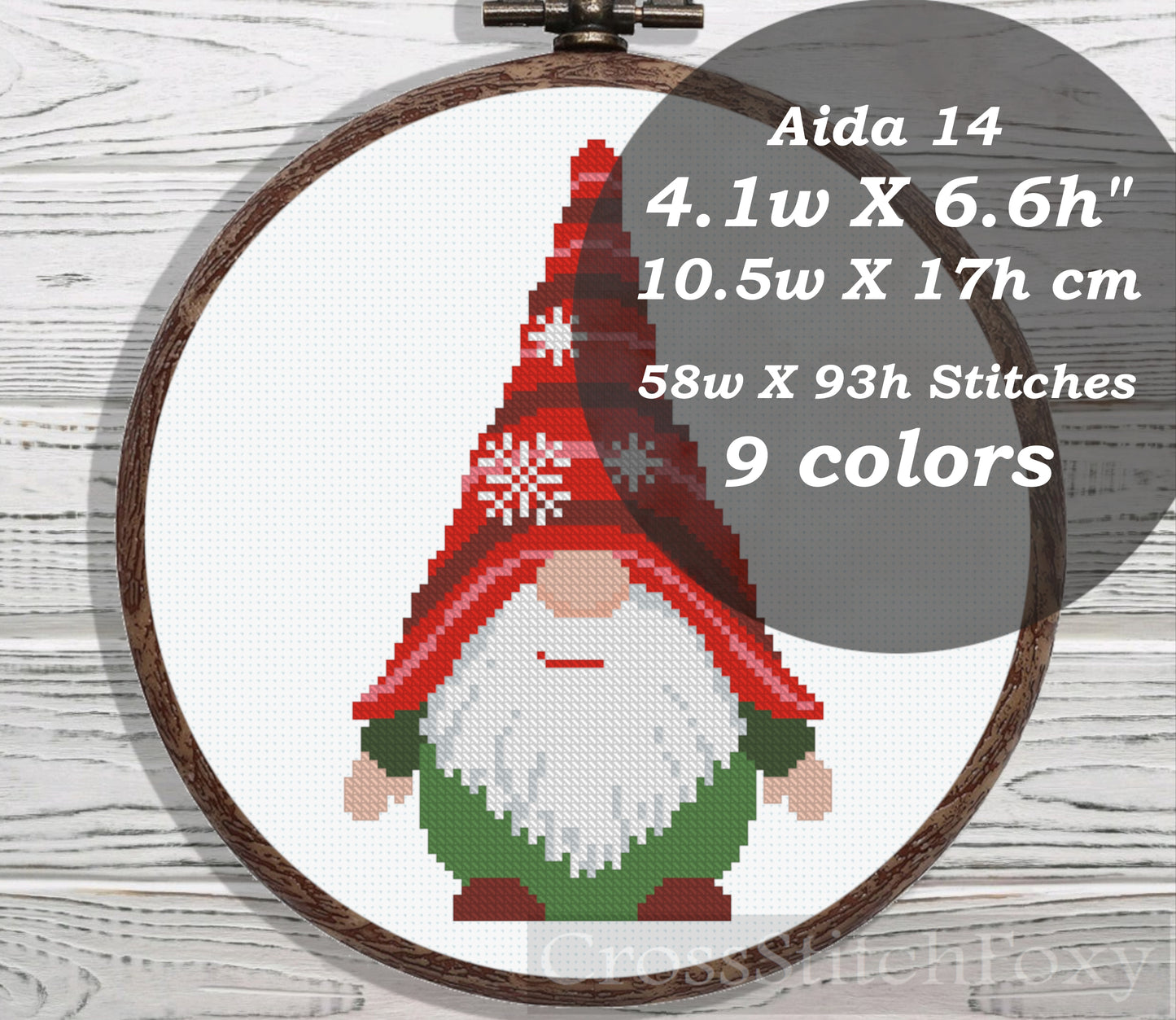 Christmas Gnome cross stitch pattern