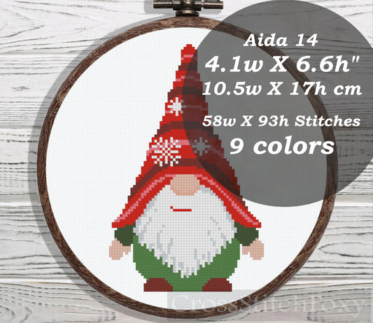 Christmas Gnome cross stitch pattern