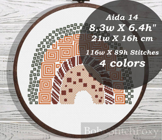 Geometric bono rainbow cross stitch pattern