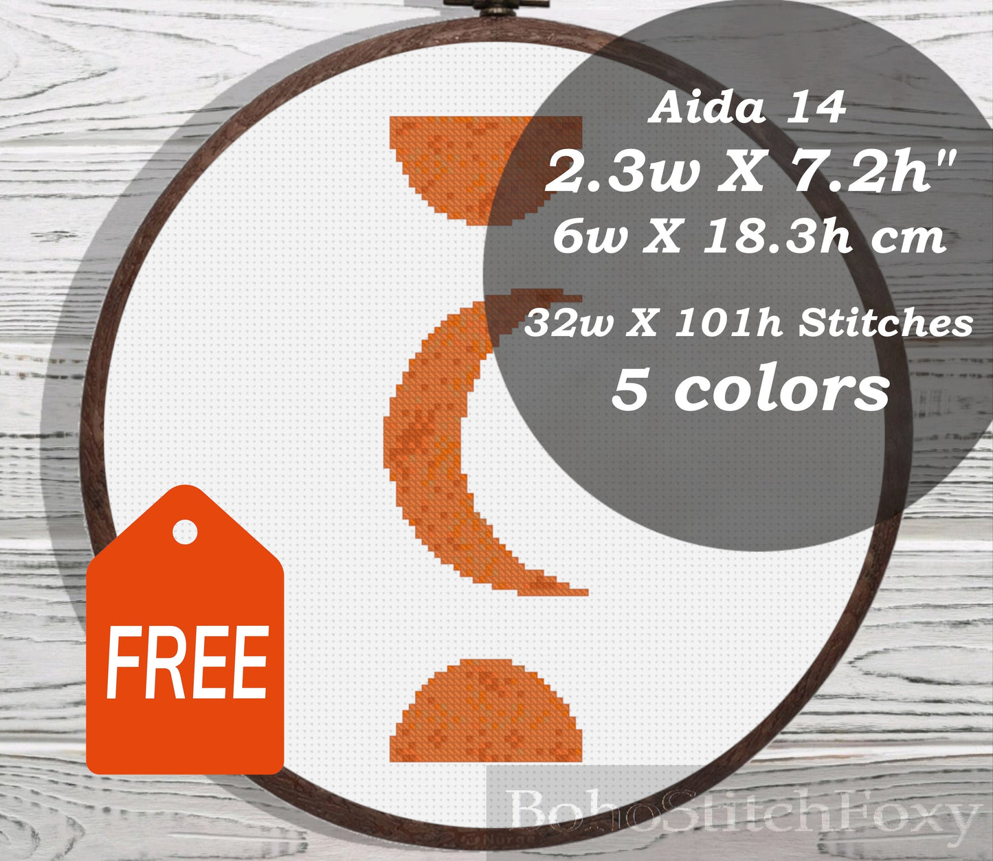 Boho Moon Phases cross stitch pattern