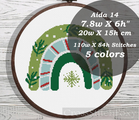 Christmas Rainbow cross stitch pattern