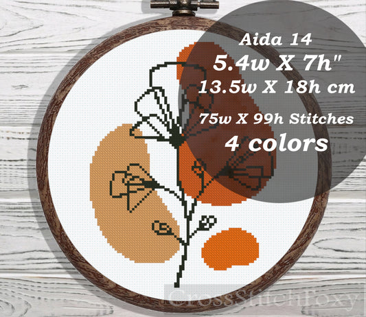 Easy Boho Flower cross stitch pattern