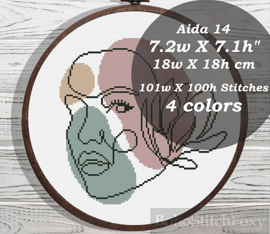 Girl portrait cross stitch pattern
