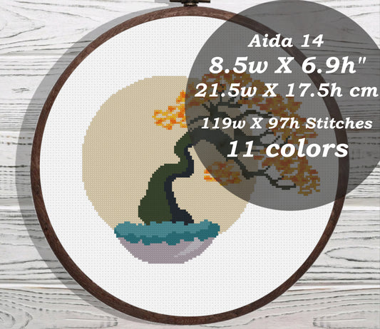 Bonsai Tree cross stitch pattern