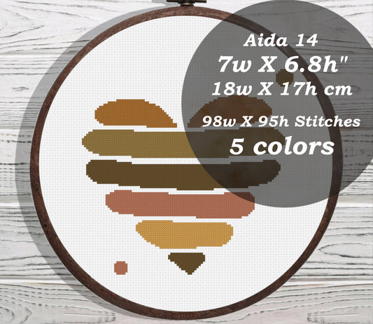 Boho Heart cross stitch pattern