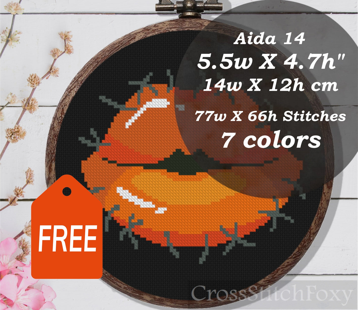 Halloween Lips Zombie Gothic Sexy Makeup Cross Stitch Pattern