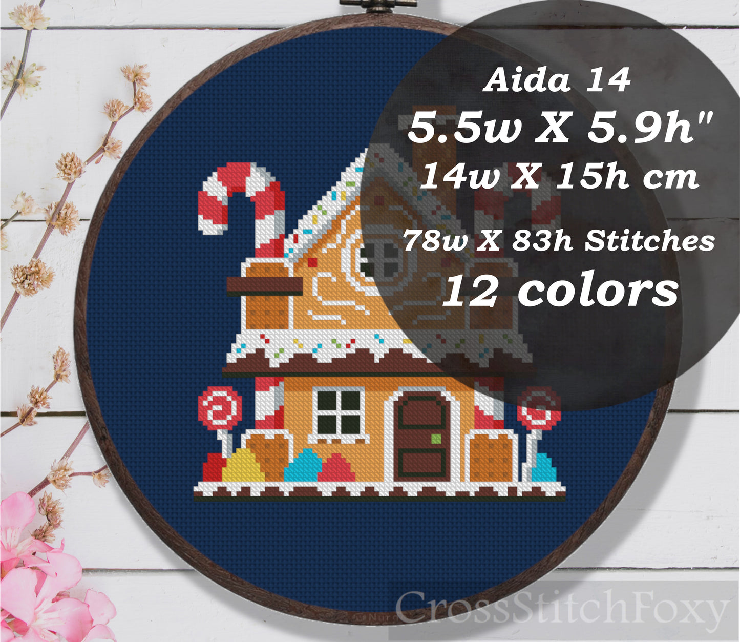 Gingerbread House Cross Stitch Pattern
