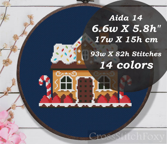 Gingerbread House Cross Stitch Pattern