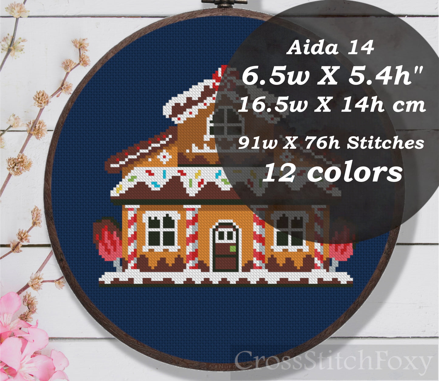 Gingerbread House Cross Stitch Pattern
