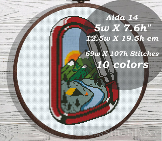 Carabiner Small Landscape cross stitch pattern