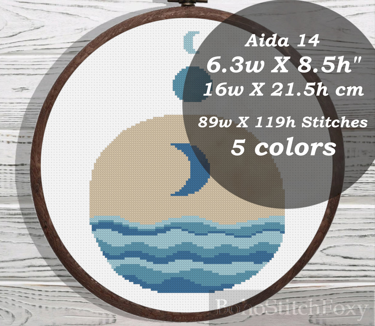 Blue Moon cross stitch pattern