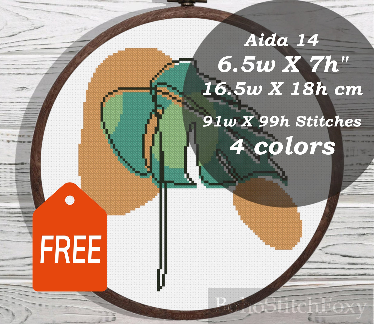 Monstera leaf cross stitch pattern