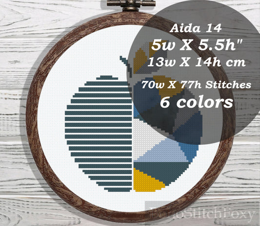 Geometric fruit cross stitch pattern